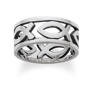 James Avery Retired Ichthus Continuous Band Ring Size 5.5